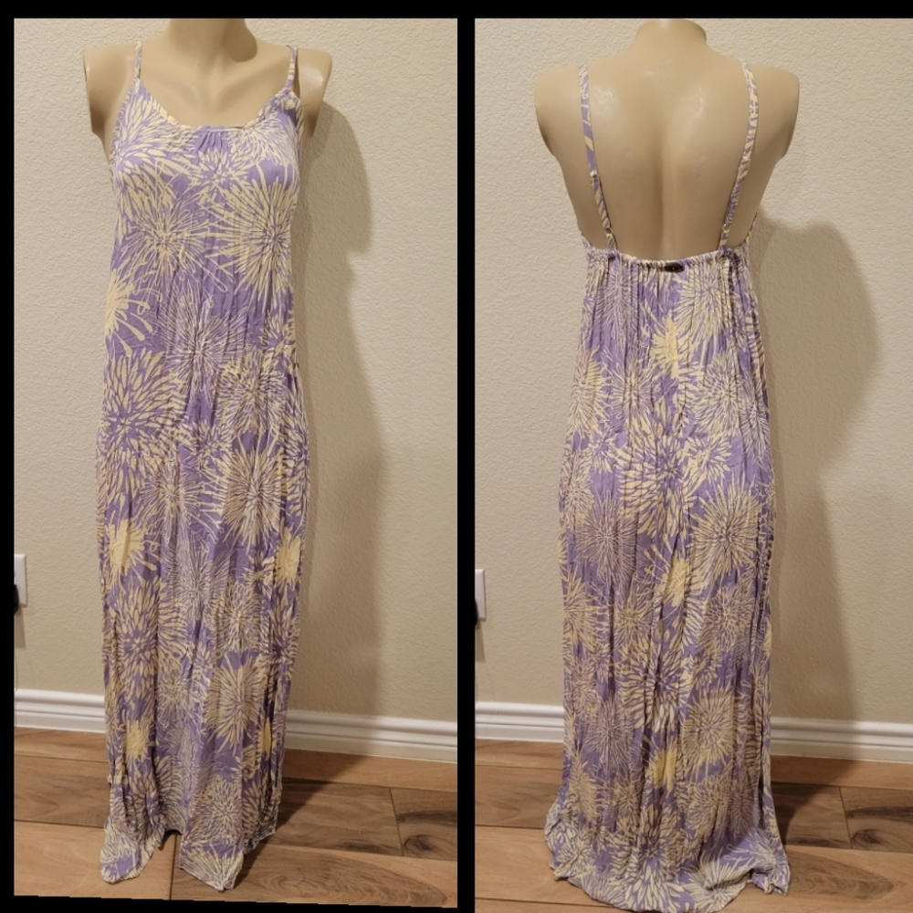 Secret Beach lilac floral swim coverup caftan OS